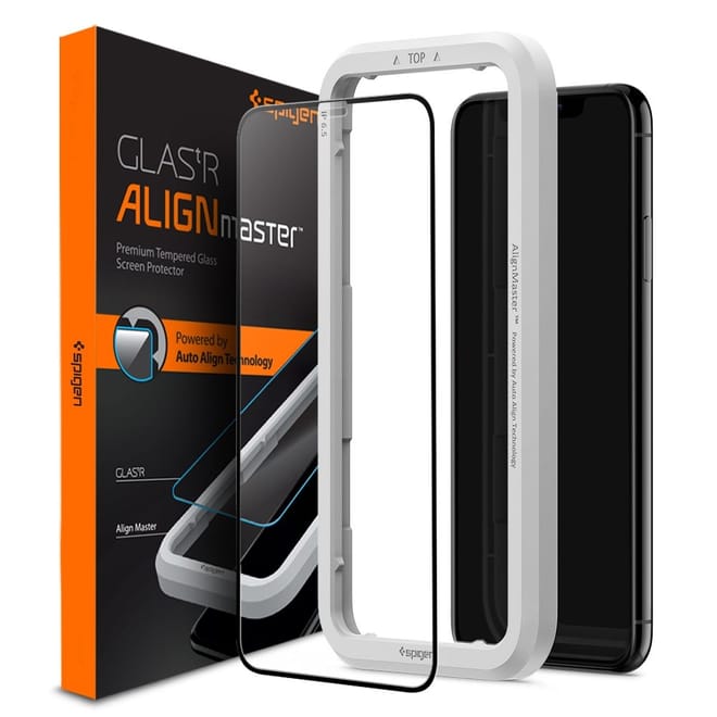 Spigen GLAS.tR ALIGNmaster - Αντιχαρακτικό Fullface Γυάλινο Screen Protector iPhone 11