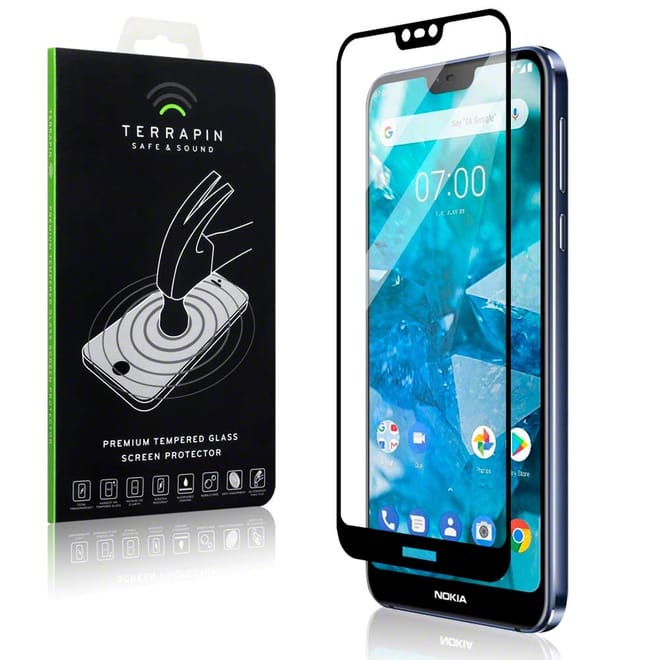 Terrapin Tempered Glass - Fullface Αντιχαρακτικό Γυάλινο Screen Protector Nokia 7.1