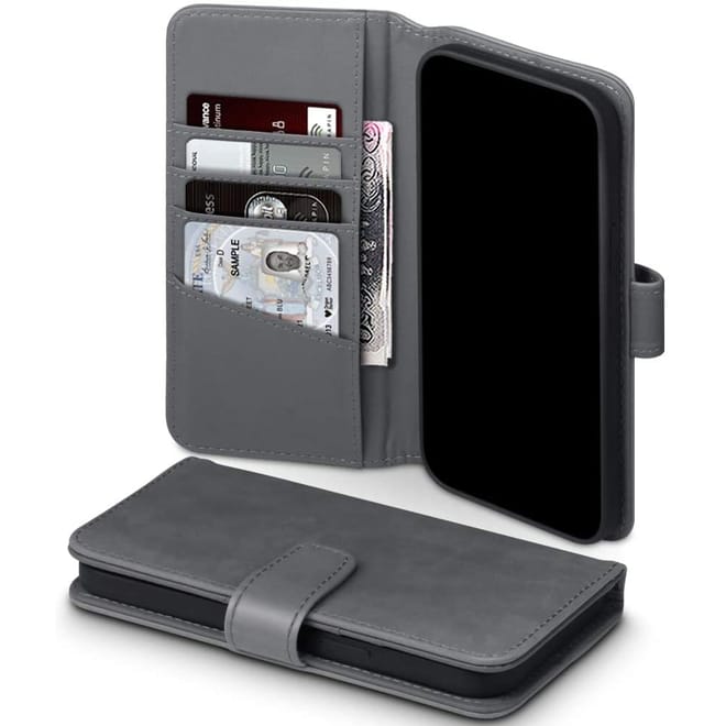 Terrapin Δερμάτινη Θήκη Πορτοφόλι Apple iPhone 12 Pro Max - Grey