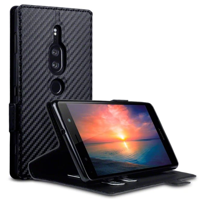Terrapin Low Profile Θήκη - Πορτοφόλι Carbon Fibre Sony Xperia XZ2 Premium - Black
