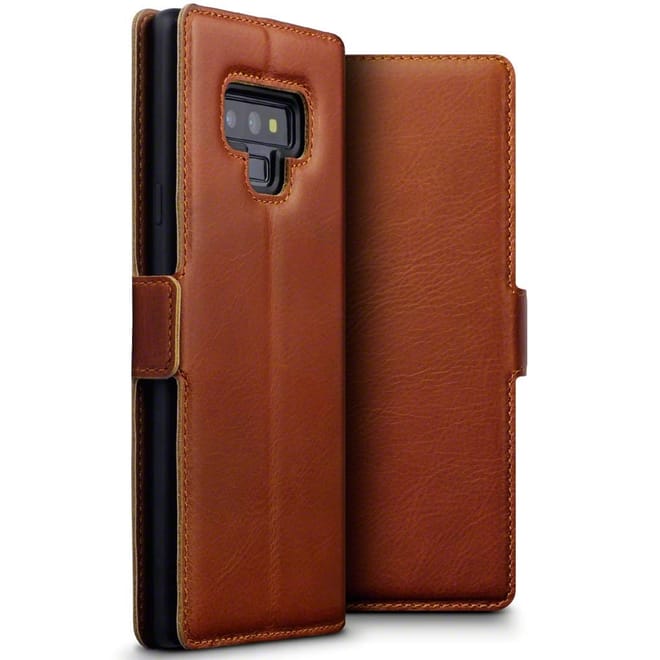 Terrapin Low Profile Δερμάτινη Θήκη - Πορτοφόλι Samsung Galaxy Note 9 - Cognac