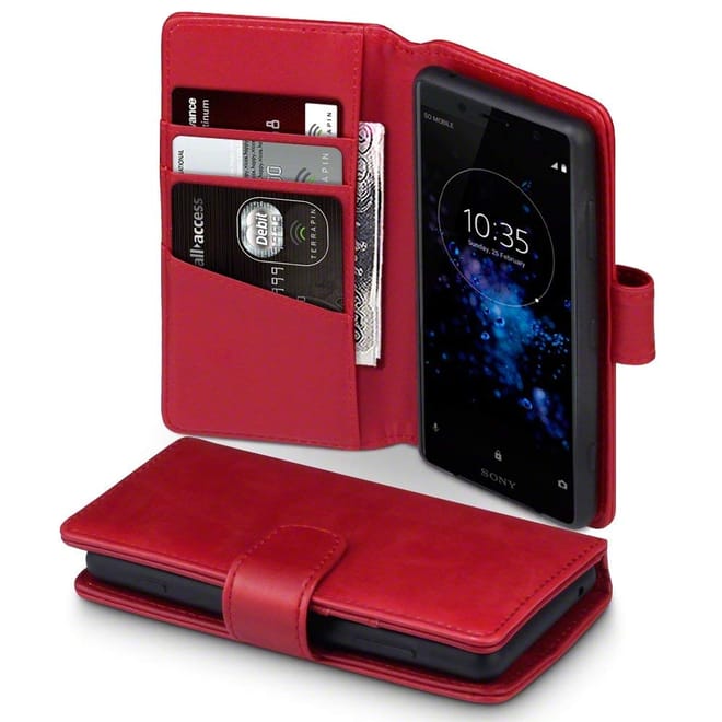 Terrapin Δερμάτινη Θήκη Πορτοφόλι Sony Xperia XZ2 Compact - Red