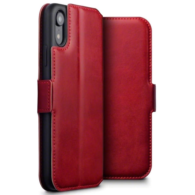 Terrapin Low Profile Δερμάτινη Θήκη - Πορτοφόλι iPhone XR - Red