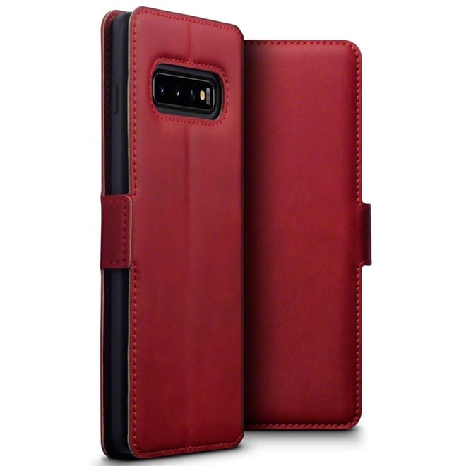 Terrapin Low Profile Δερμάτινη Θήκη - Πορτοφόλι Samsung Galaxy S10 Plus - Red