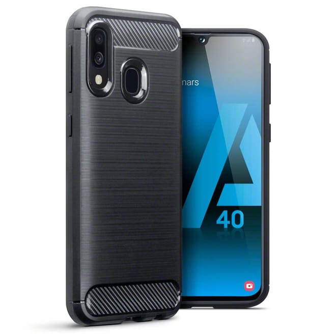 Terrapin Θήκη Σιλικόνης Carbon Fibre Design Samsung Galaxy A40 - Black