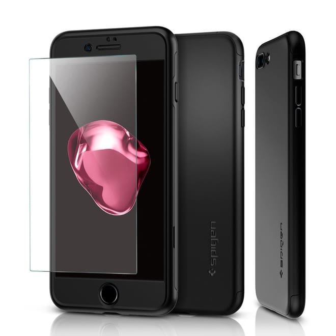 Air Fit 360 Θήκη Πλήρους Προστασίας iPhone 7 Plus & Tempered Glass - Black