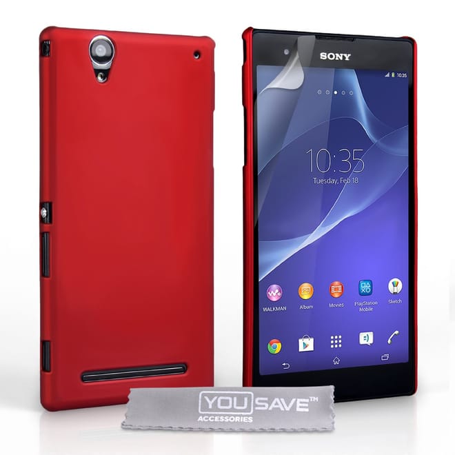 Κόκκινη Θήκη Καουτσούκ Sony Xperia T2 Ultra