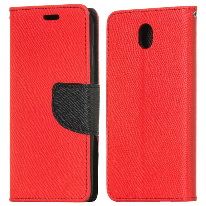 Θήκη - Πορτοφόλι Fancy Diary Samsung Galaxy J7 2017 - Red / Black