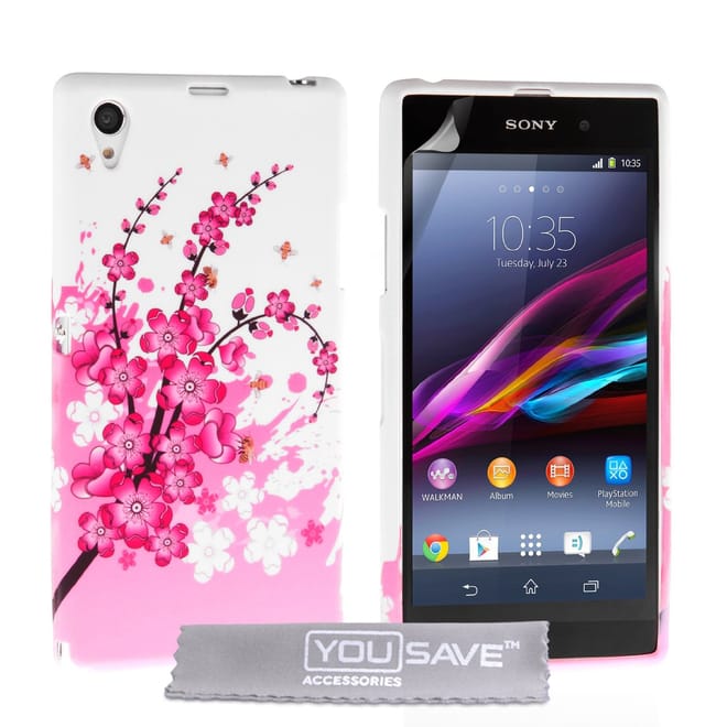Θήκη Sony Xperia Z1 Σιλικόνης με Λουλούδια