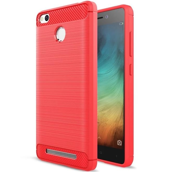 Θήκη TPU Carbon Xiaomi Redmi 3S/3 Pro - Red 
