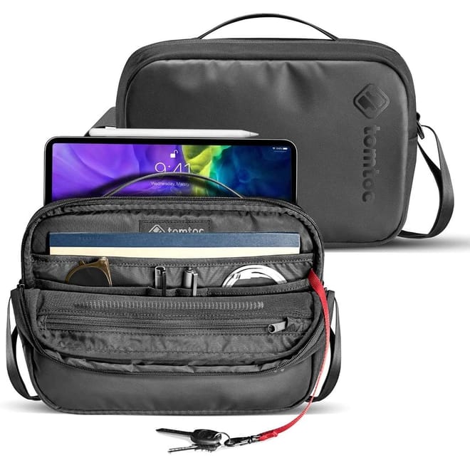 Tomtoc Urban Commute Crossbody Bag - Ανθεκτική Τσάντα Μεταφοράς για Apple iPad Air 5 2022 / Air 4 2020 10.9" / Apple iPad Pro 11" - Black