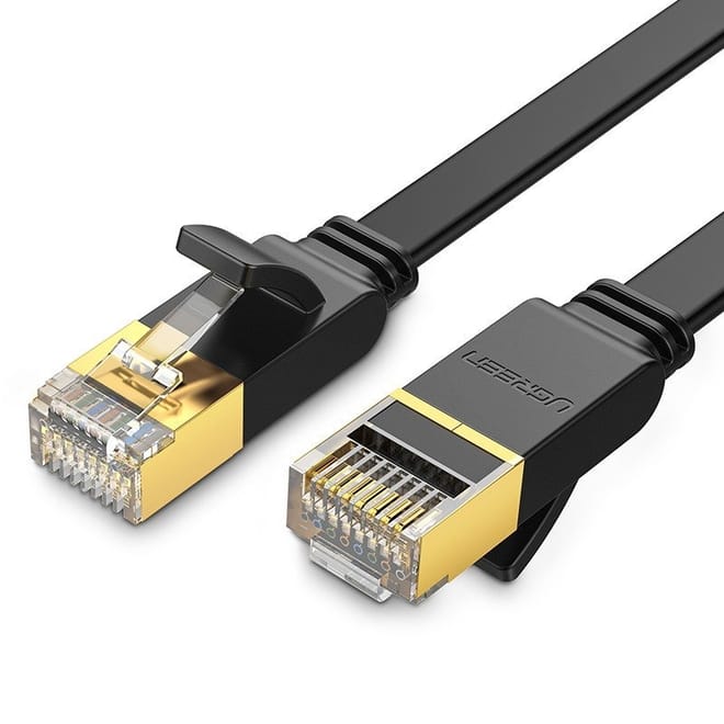 Ugreen NW107 Flat Καλώδιο Ethernet RJ45 σε RJ45 - 10Gbps - Cat.7 - STP - 5m - Black