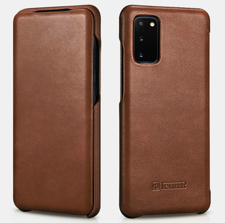 iCarer Vintage Series Curved Edge - Δερμάτινη Θήκη Samsung Galaxy S20 - Brown 