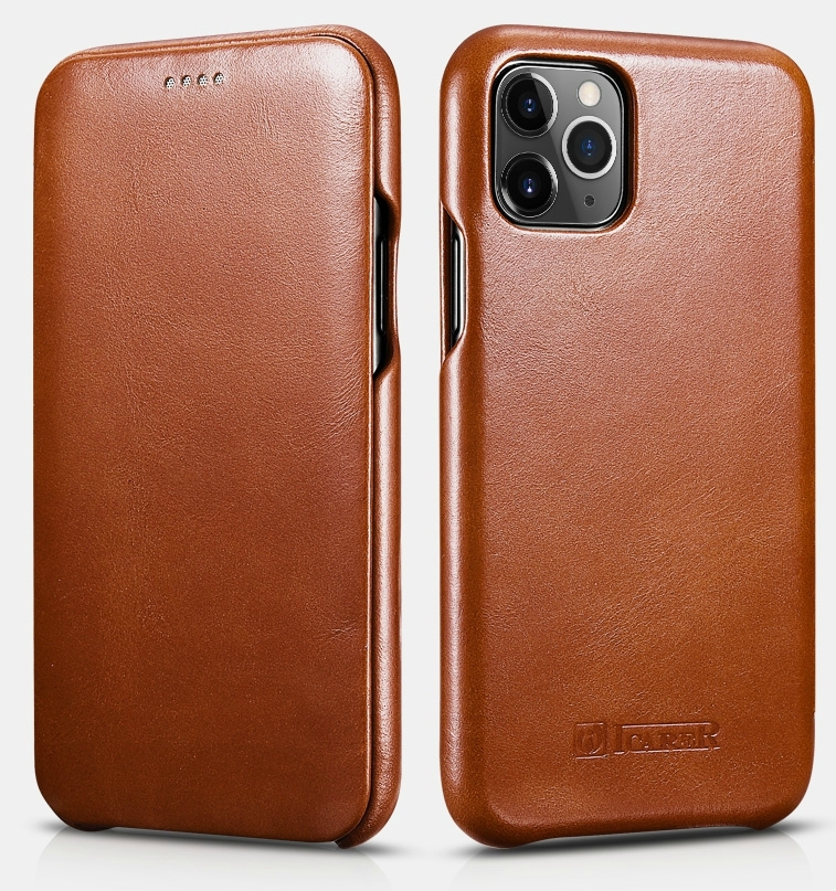 iCarer Vintage Curved Edge Folio - Δερμάτινη Θήκη iPhone 11 Pro - Brown 