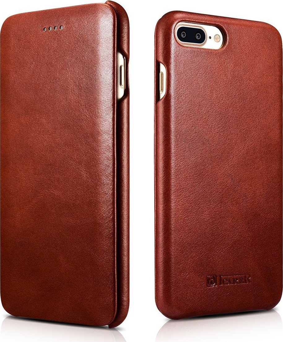 iCarer Vintage Series Curved Edge - Δερμάτινη Θήκη iPhone 7 Plus / 8 Plus - Brown (RIP7001-BN)