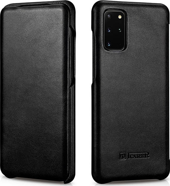 iCarer Vintage Series Curved Edge - Δερμάτινη Θήκη Samsung Galaxy S20 Plus - Black (RS992007-BK)