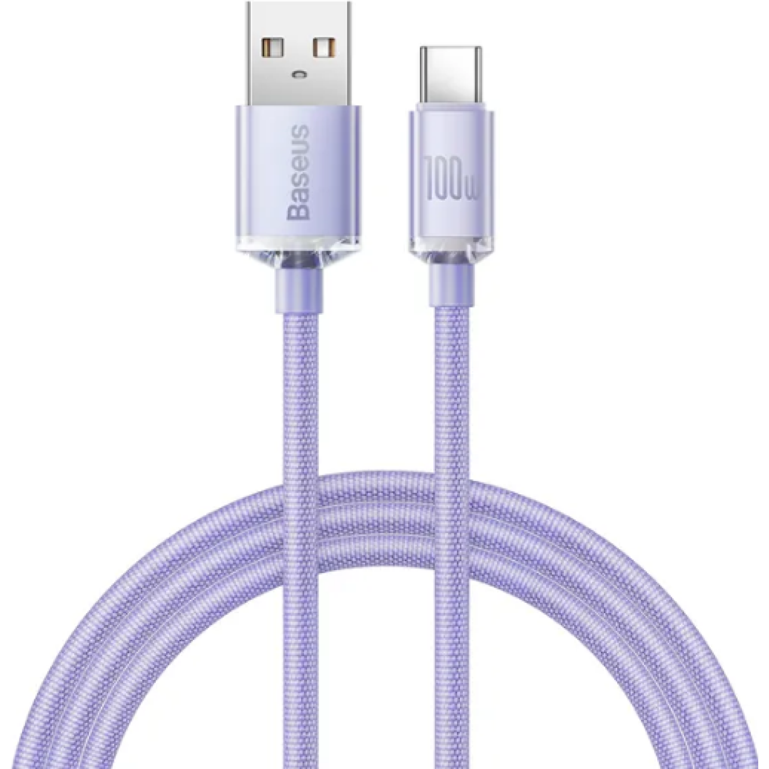 Καλώδιο Baseus Crystal Shine Series Φόρτισης και Μεταφοράς Δεδομένων USB-A σε Type-C 100W 120cm Lilac