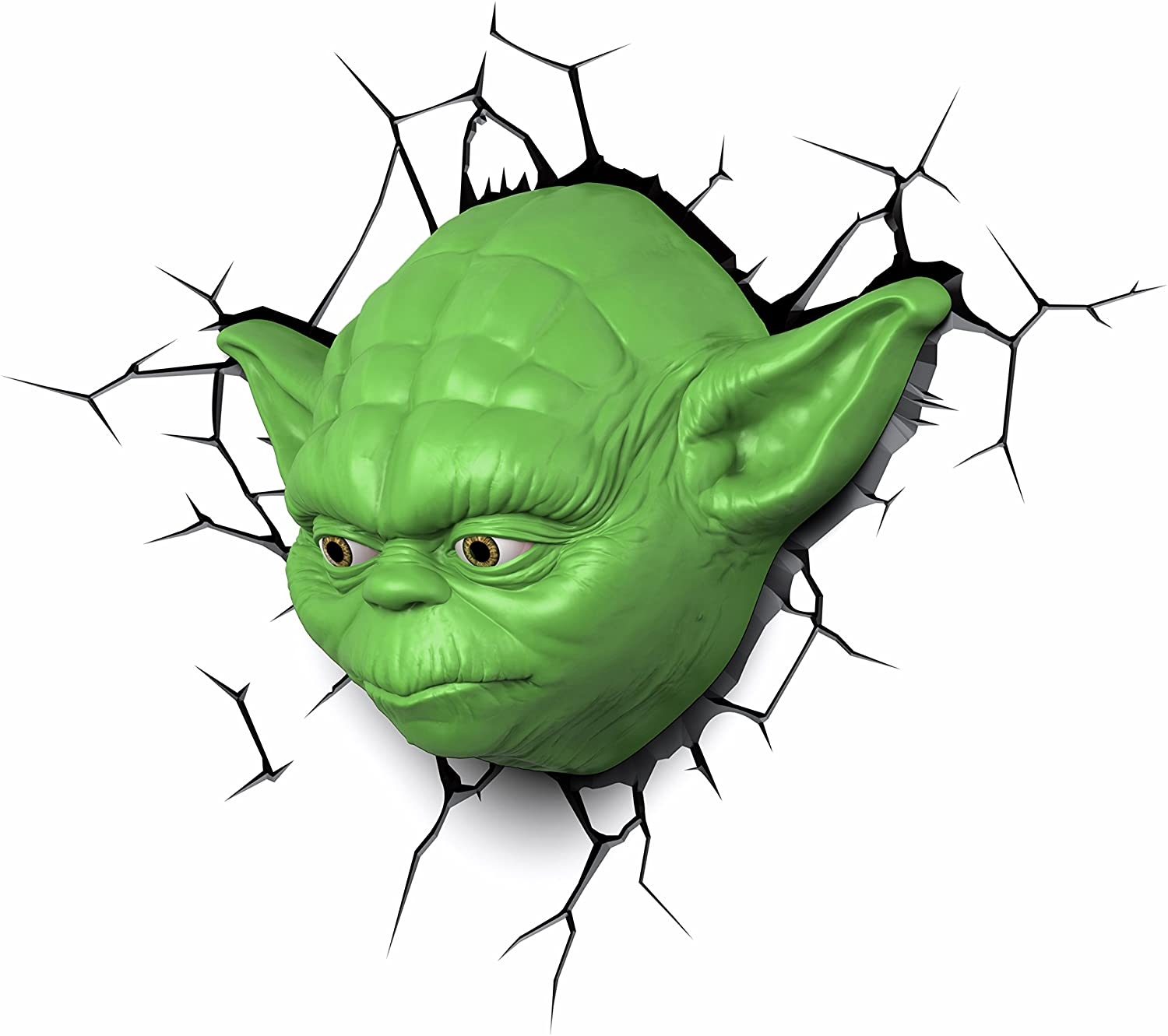 3DLightFX Star Wars Yoda 3D Deco Light - 3D LED Παιδικό Φωτιστικό Τοίχου με Αυτοκόλλητο Ρωγμών