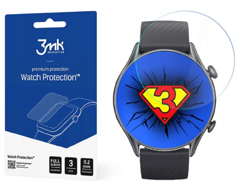 3MK ARC Screen Protector - Μεμβράνη Προστασίας Οθόνης Xiaomi Amazfit GTR 3 - 3 Τεμάχια
