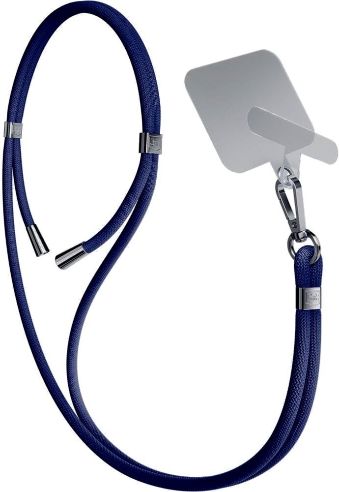 3MK EasyClip - Αποσπώμενο Λουράκι Λαιμού για Θήκες Κινητών / Smartphones - Dark Blue / Silver