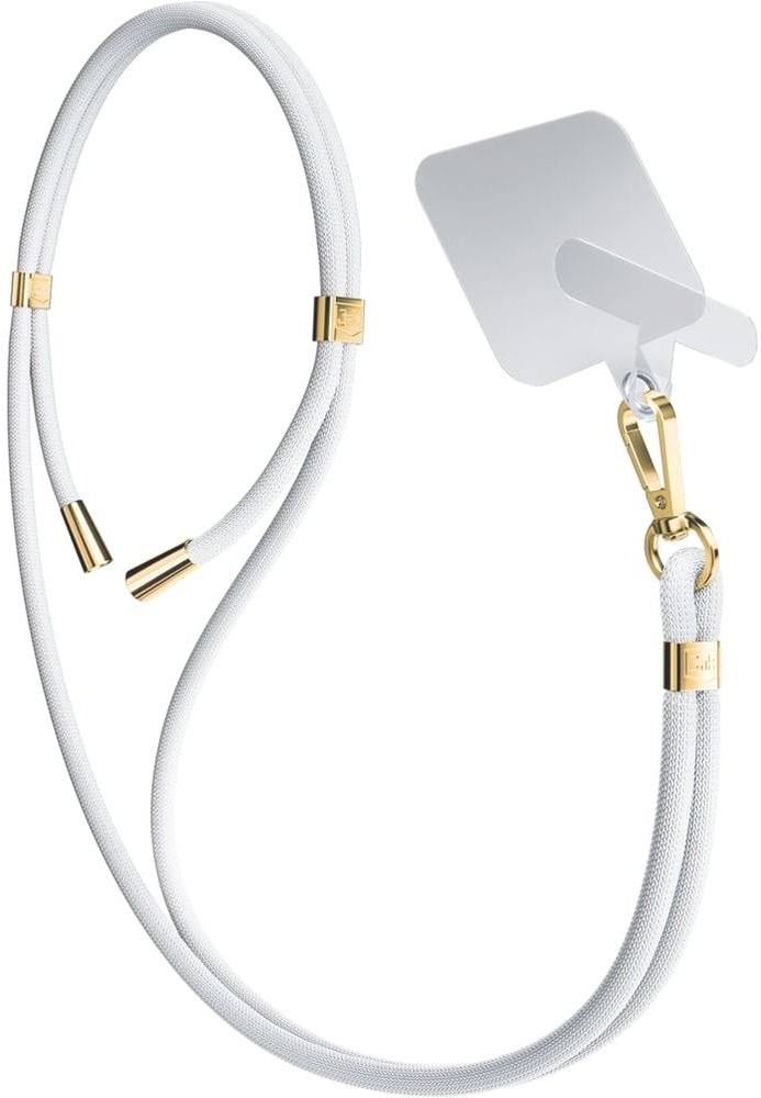3MK EasyClip - Αποσπώμενο Λουράκι Λαιμού για Θήκες Κινητών / Smartphones - White / Gold