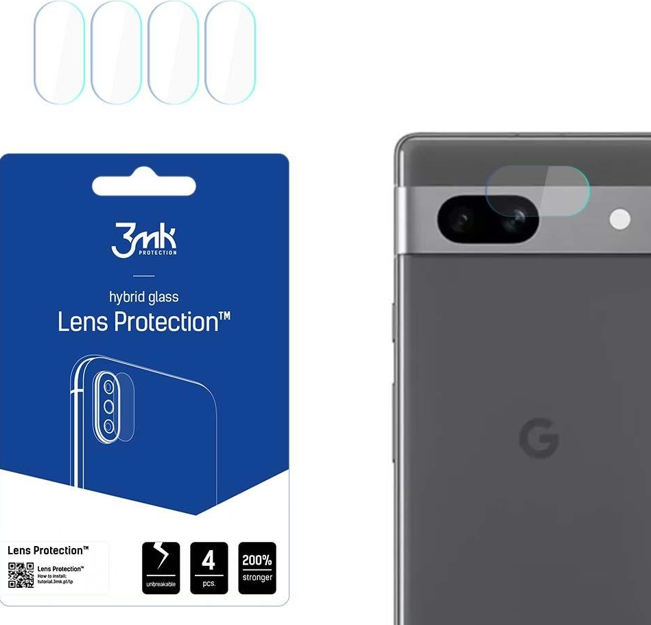 3MK Hybrid Glass Camera Protector - Αντιχαρακτικό Υβριδικό Προστατευτικό Γυαλί για Φακό Κάμερας Google Pixel 7a - 4 Τεμάχια