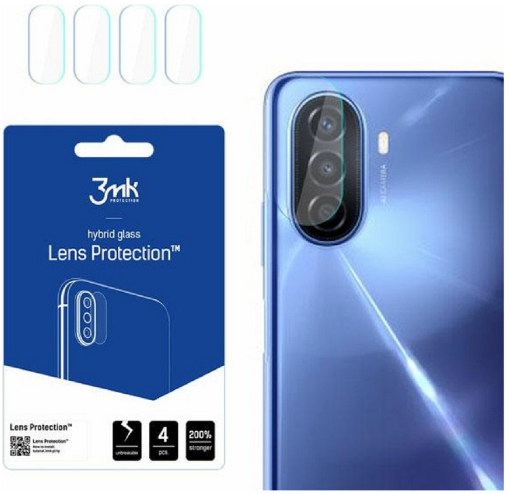 3MK Hybrid Glass Camera Protector - Αντιχαρακτικό Υβριδικό Προστατευτικό Γυαλί για Φακό Κάμερας Huawei Nova Y70 - 4 Τεμάχια