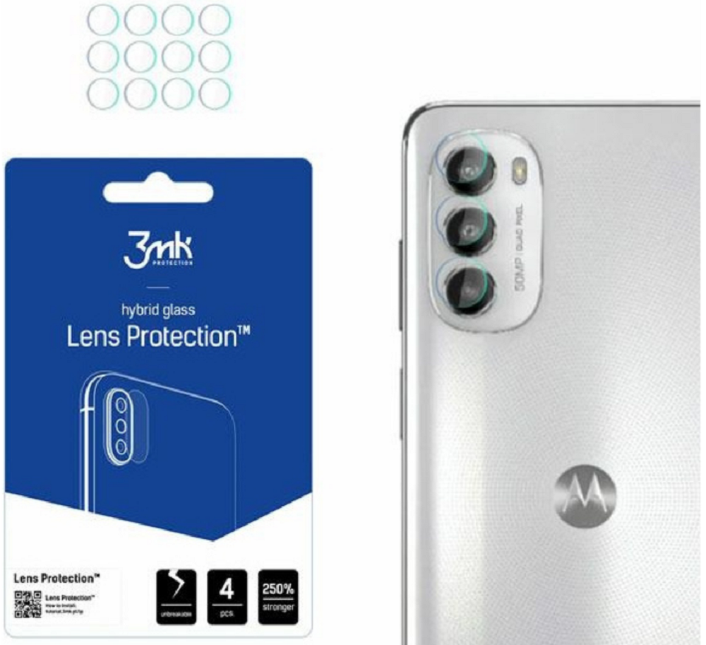 3MK Hybrid Glass Camera Protector - Αντιχαρακτικό Υβριδικό Προστατευτικό Γυαλί για Φακό Κάμερας Motorola Moto G82 - 4 Τεμάχια