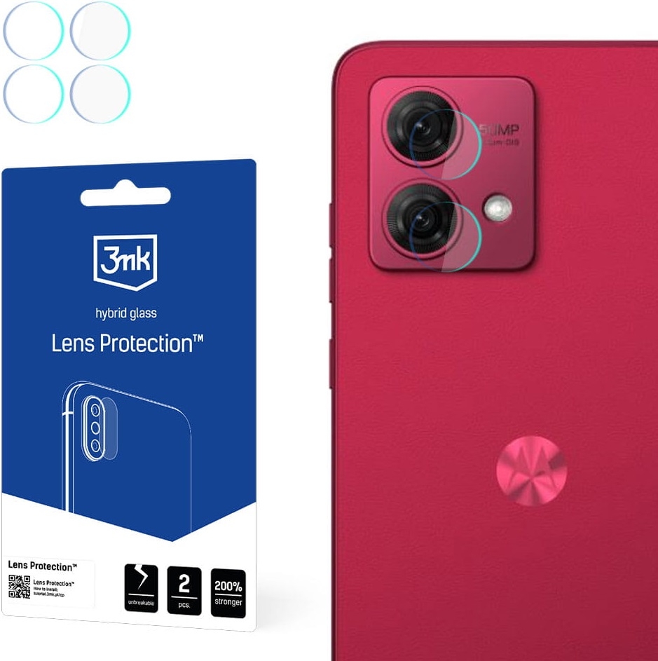 3MK Hybrid Glass Camera Protector - Αντιχαρακτικό Υβριδικό Προστατευτικό Γυαλί για Φακό Κάμερας Motorola Moto G84 - 4 Τεμάχια