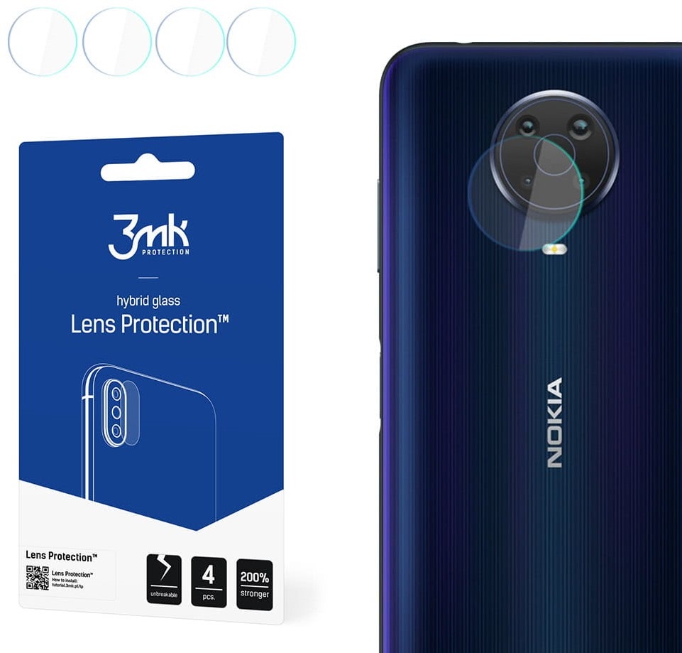 3MK Hybrid Glass Camera Protector - Αντιχαρακτικό Υβριδικό Προστατευτικό Γυαλί για Φακό Κάμερας Nokia G20 - 4 Τεμάχια