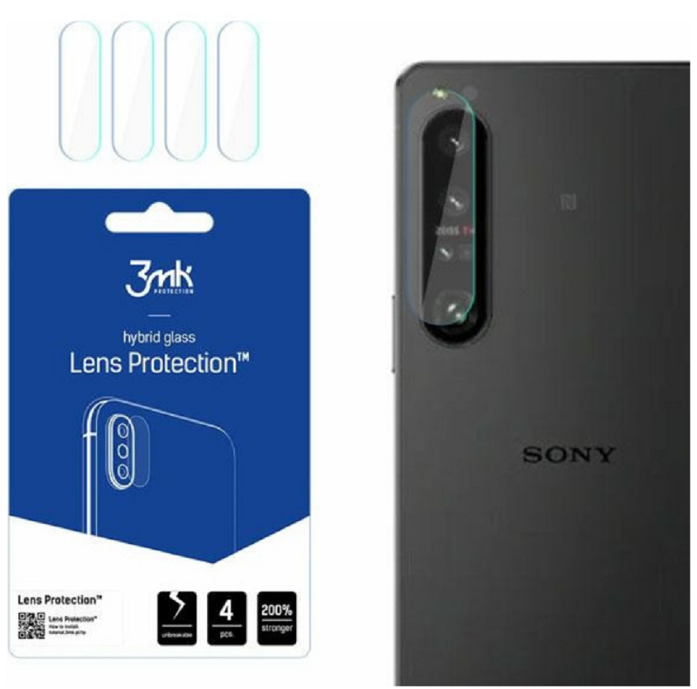 3MK Hybrid Glass Camera Protector - Αντιχαρακτικό Υβριδικό Προστατευτικό Γυαλί για Φακό Κάμερας Sony Xperia 1 IV - 4 Τεμάχια