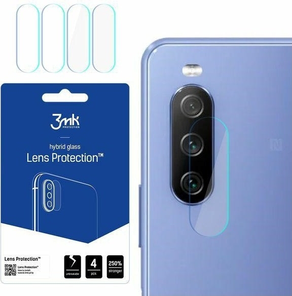 3MK Hybrid Glass Camera Protector - Αντιχαρακτικό Υβριδικό Προστατευτικό Γυαλί για Φακό Κάμερας Sony Xperia 10 III - 4 Τεμάχια