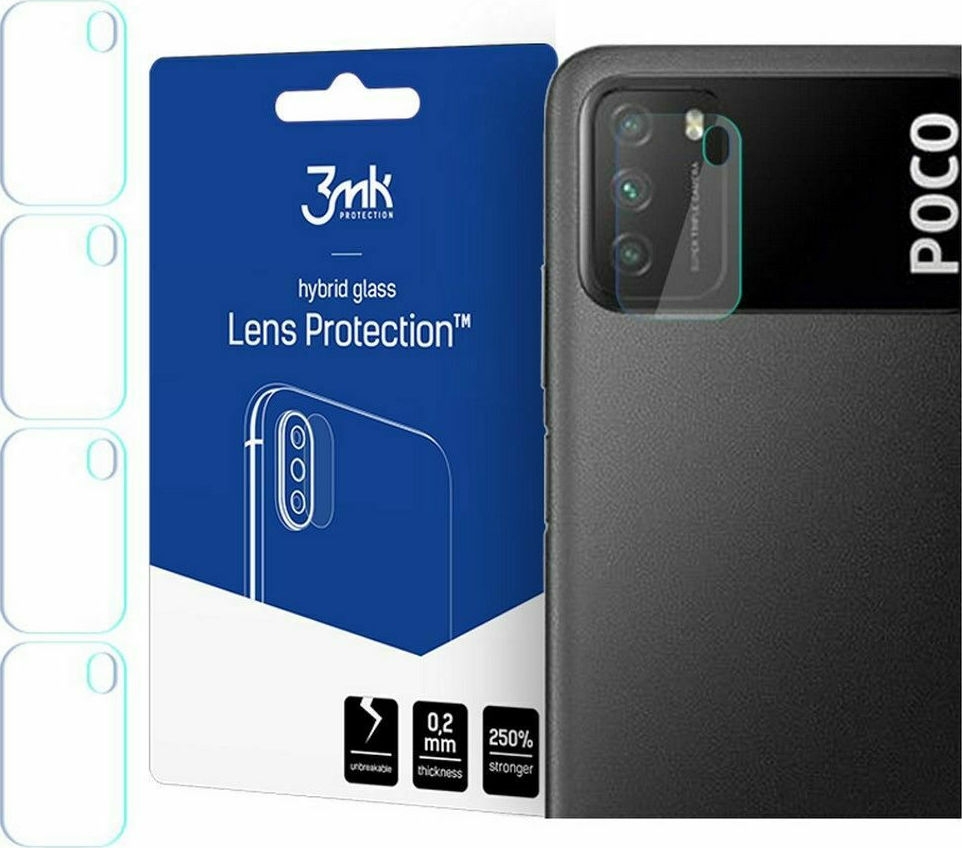3MK Hybrid Glass Camera Protector - Αντιχαρακτικό Υβριδικό Προστατευτικό Γυαλί για Φακό Κάμερας Xiaomi Poco M3 - 4 Τεμάχια