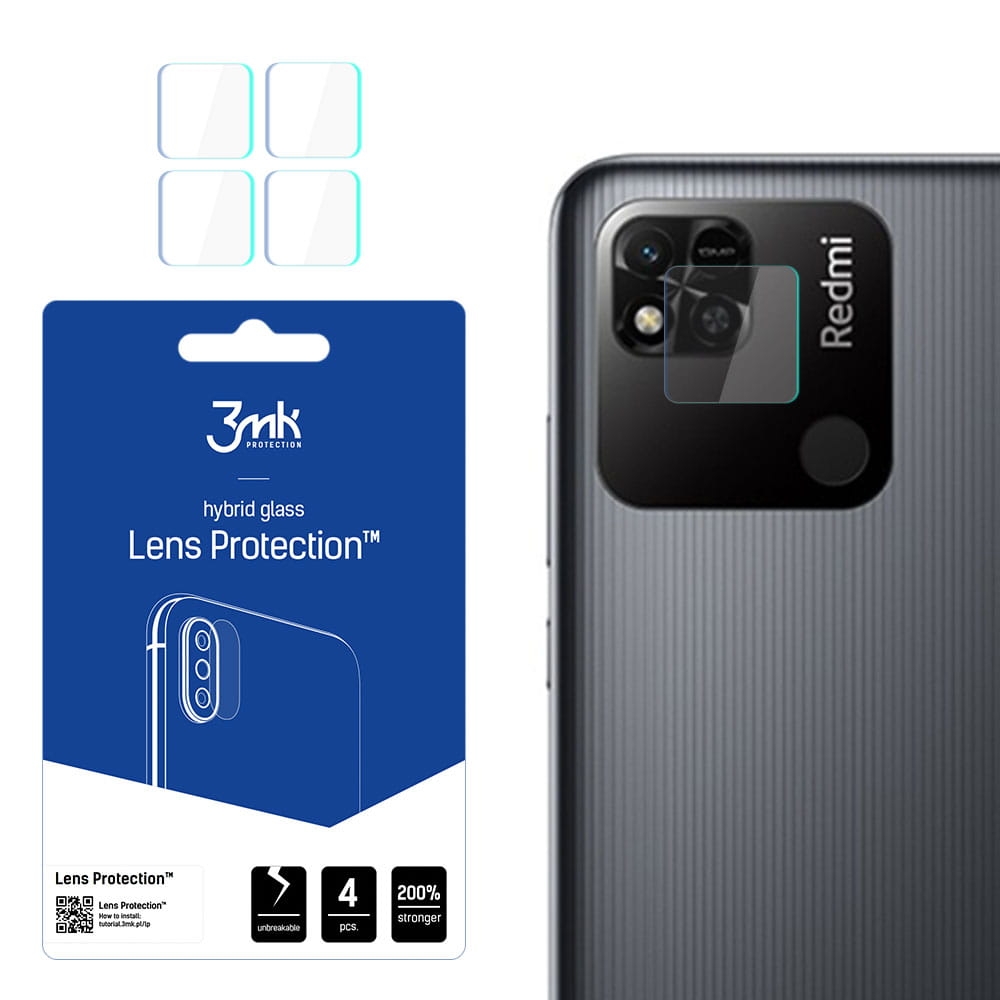 3MK Hybrid Glass Camera Protector - Αντιχαρακτικό Υβριδικό Προστατευτικό Γυαλί για Φακό Κάμερας Xiaomi Redmi 10A - 4 Τεμάχια (5903108487290)
