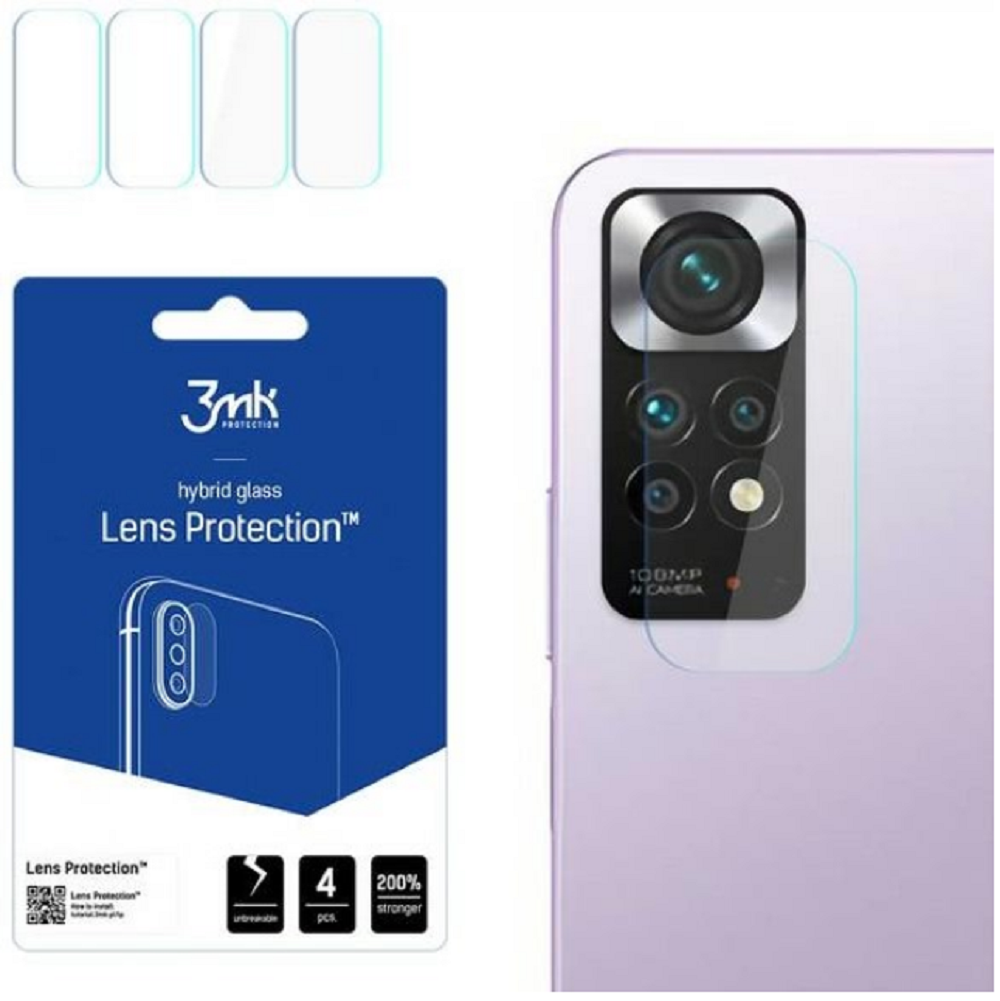 3MK Hybrid Glass Camera Protector - Αντιχαρακτικό Υβριδικό Προστατευτικό Γυαλί για Φακό Κάμερας Xiaomi Redmi Note 11S 4G - 4 Τεμάχια