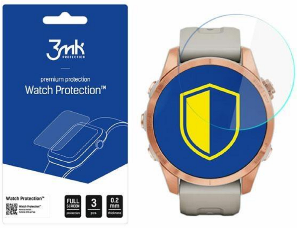 3MK Premium Flexible Glass - Αντιχαρακτικό Υβριδικό Προστατευτικό Γυαλί - Garmin Fenix 7S - 0.2mm - 3 Τεμάχια