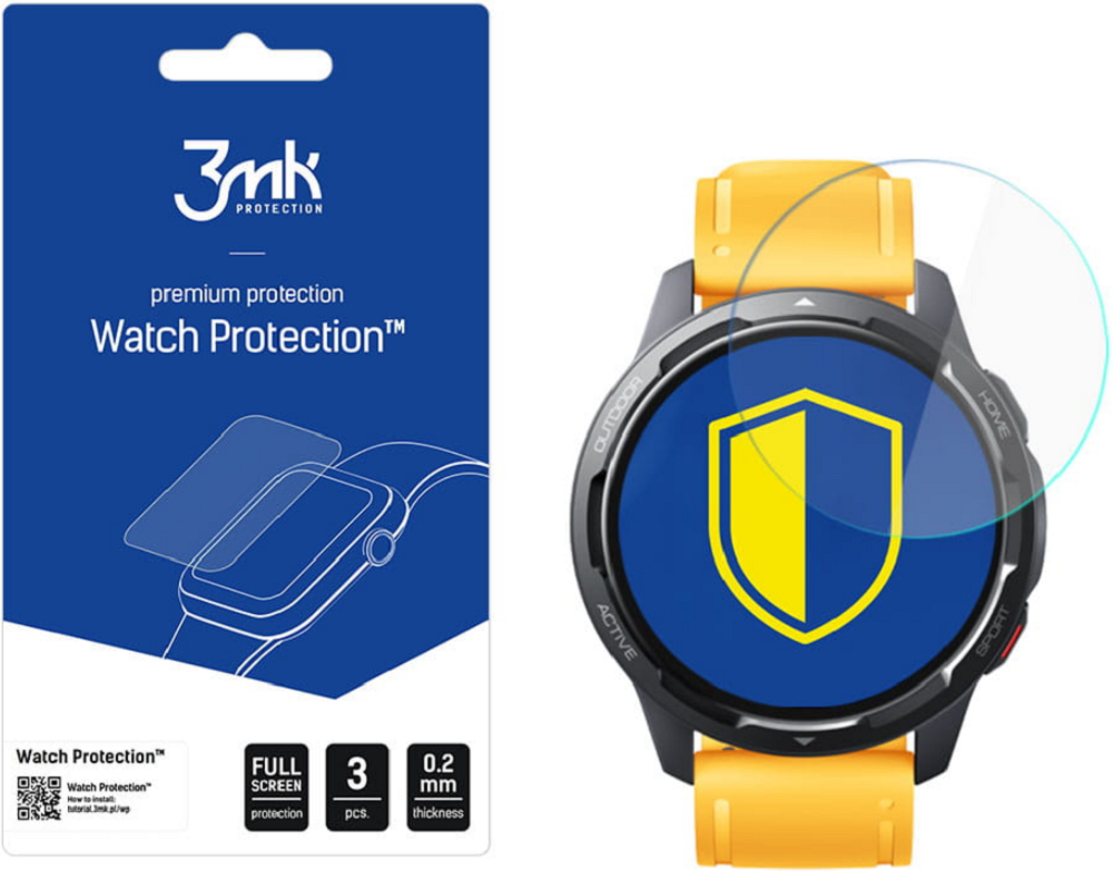 3MK Premium Flexible Glass - Αντιχαρακτικό Υβριδικό Προστατευτικό Γυαλί - Xiaomi Watch S1 Active - 0.2mm - 3 Τεμάχια