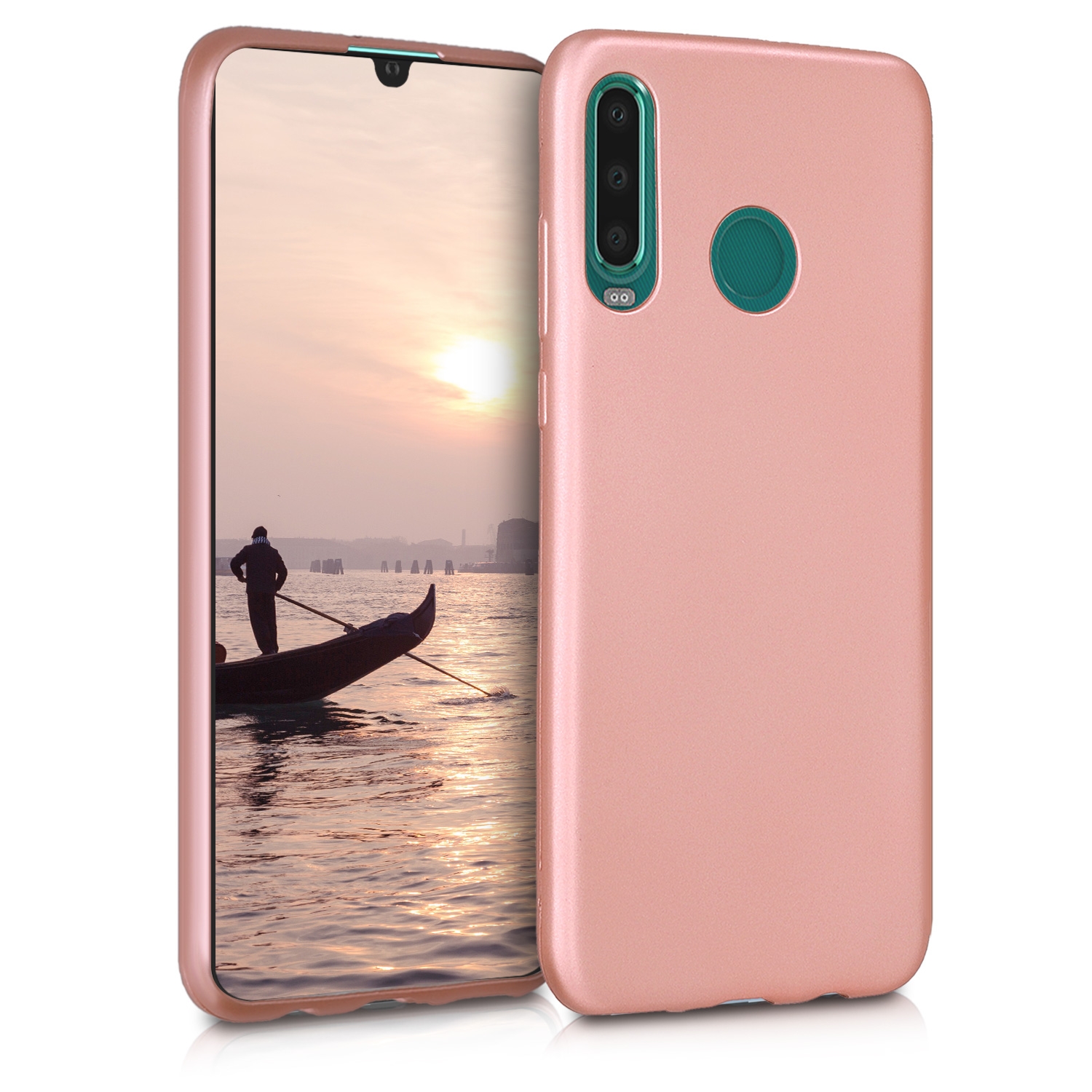 KW Θήκη Σιλικόνης Huawei P30 Lite - Metallic Rose Gold