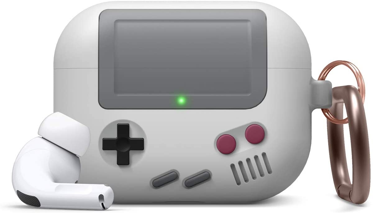 Elago AirPods Pro Retro AW5 Hang Case - Ρετρό Θήκη Σιλικόνης για AirPods Pro 1st Gen - Light Gray