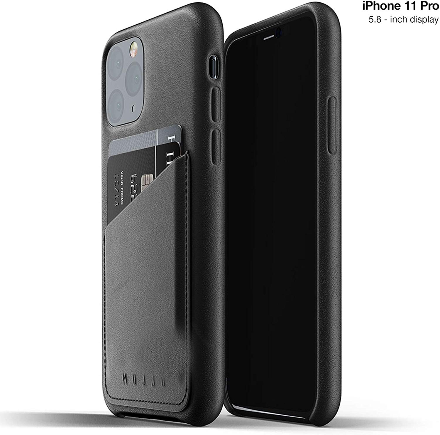 MUJJO Full Leather Wallet Case - Δερμάτινη Θήκη-Πορτοφόλι iPhone 11 Pro - Black