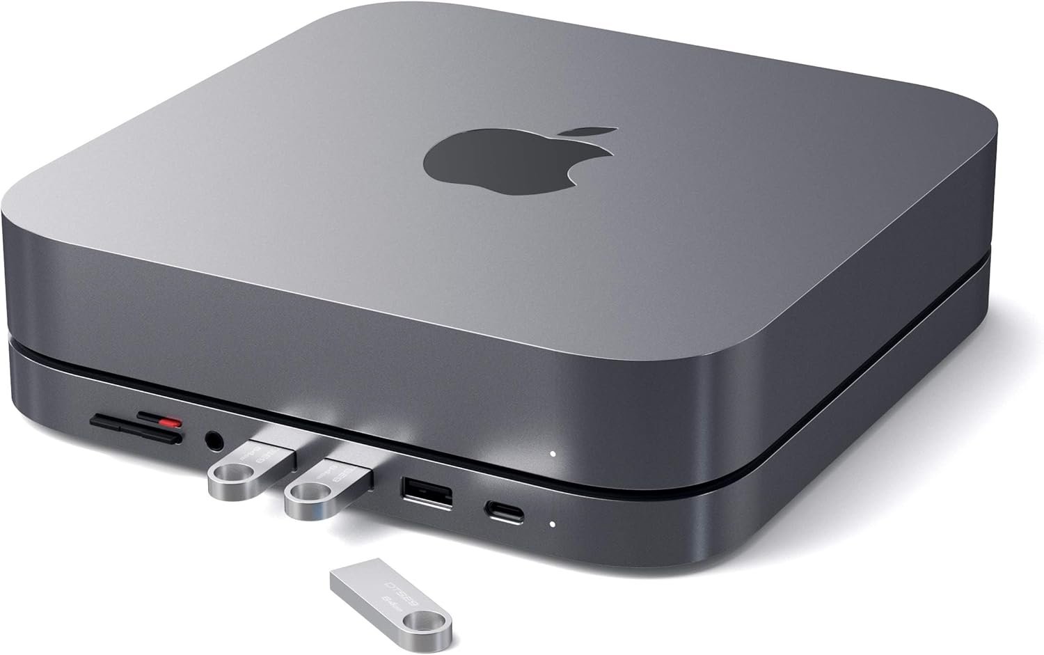 Satechi Stand Hub Βάση Αλουμινίου για Mac Mini 2023 / M1 2020 / 2018 / Mac Studio 2023 / 2022 Με Θύρες 1 x Type-C / 3 x USB-A / 1 x 3.5mm Jack / 1 x SD & Micro SD - Space Gray (ST-ABHFM)