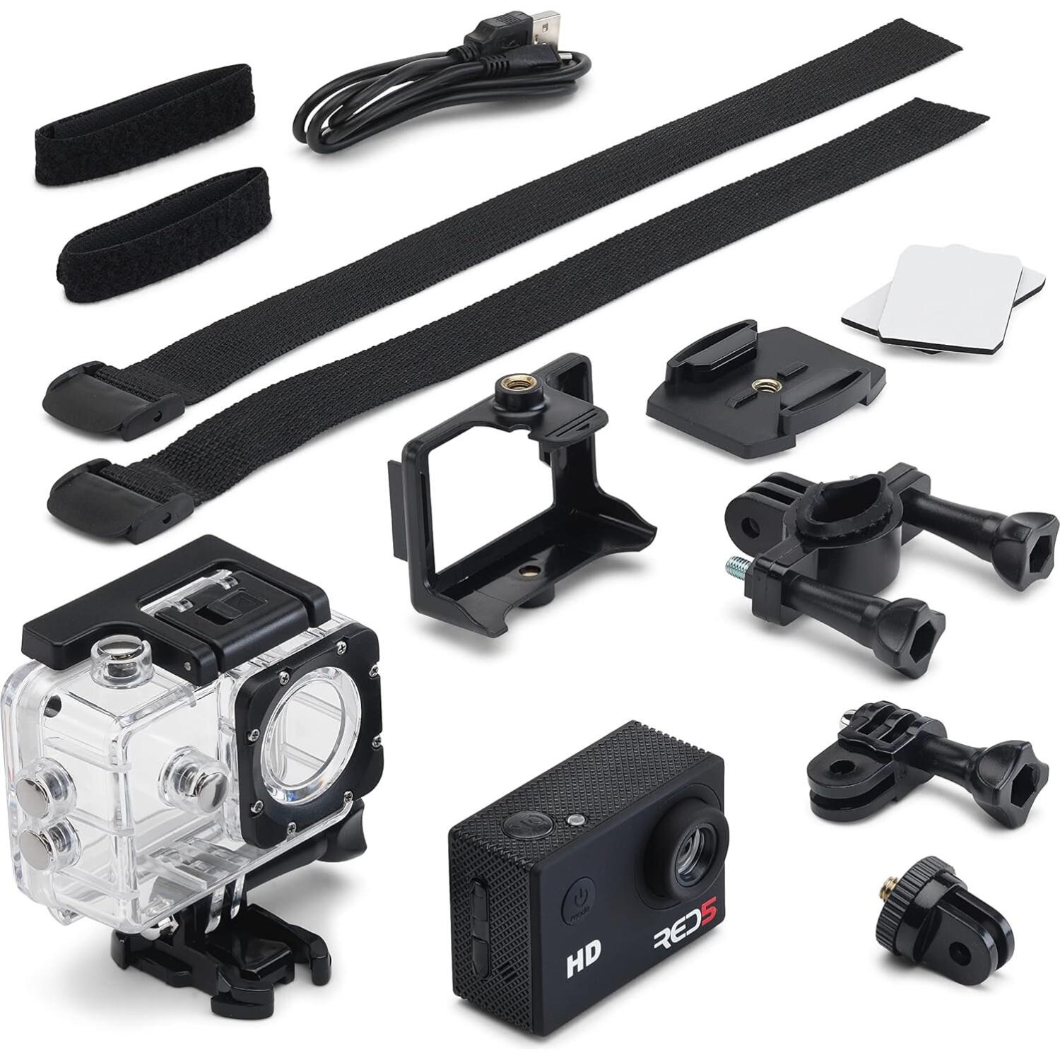 Αδιάβροχη Action Camera The Source RED5 έως 30m με Σετ Στήριξης Οθόνη LCD 2"