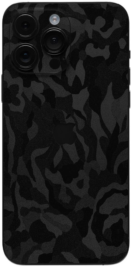 Αυτοκόλλητο Skin Προστασίας Πλάτης - Apple iPhone 15 Pro - Gams Premium Vinyl Skin Back Plate - Camo Black (GAMS-VNL-SKIN-CB-001-076)