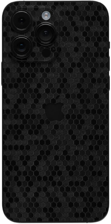 Αυτοκόλλητο Skin Προστασίας Πλάτης - Apple iPhone 15 Pro Max - Gams Premium Vinyl Skin Back Plate - Honeycomb Black
