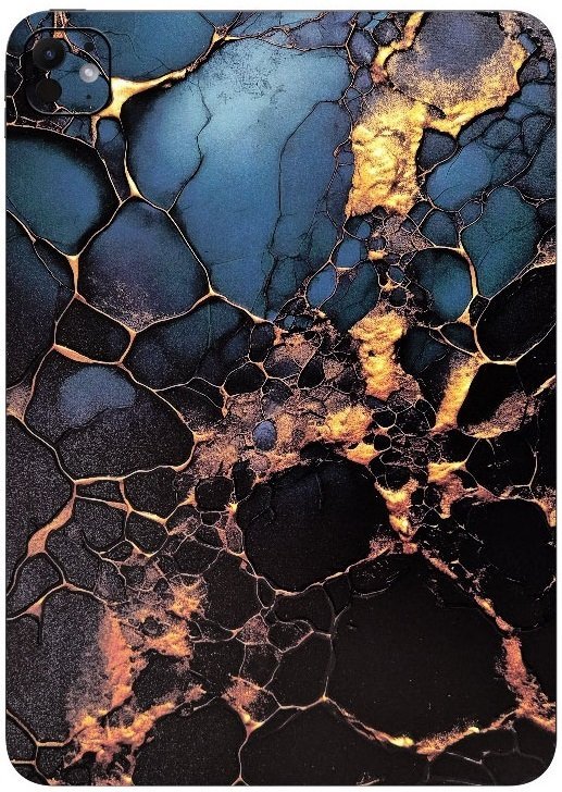 Αυτοκόλλητο Skin Προστασίας Πλάτης iPad (A16) 11th Gen. 2025 11" Gams Premium Vinyl Skin Back Plate Black Gold Marble