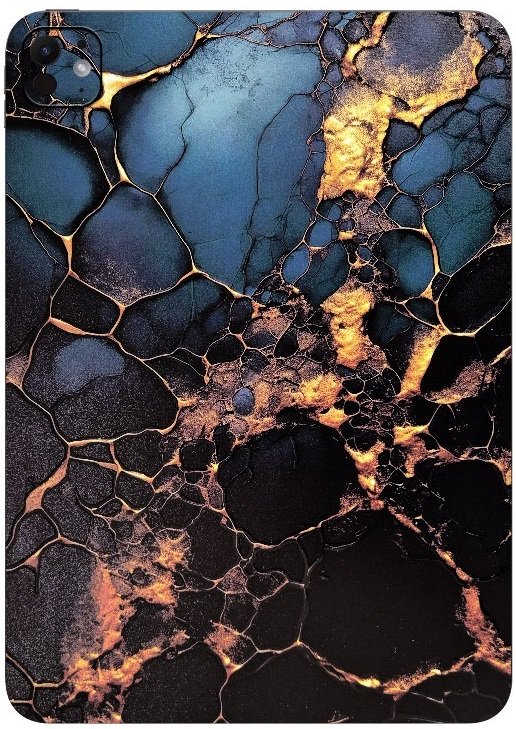 Αυτοκόλλητο Skin Προστασίας Πλάτης iPad Air 11" 2025 Gams Premium Vinyl Skin Back Plate Black Gold Marble