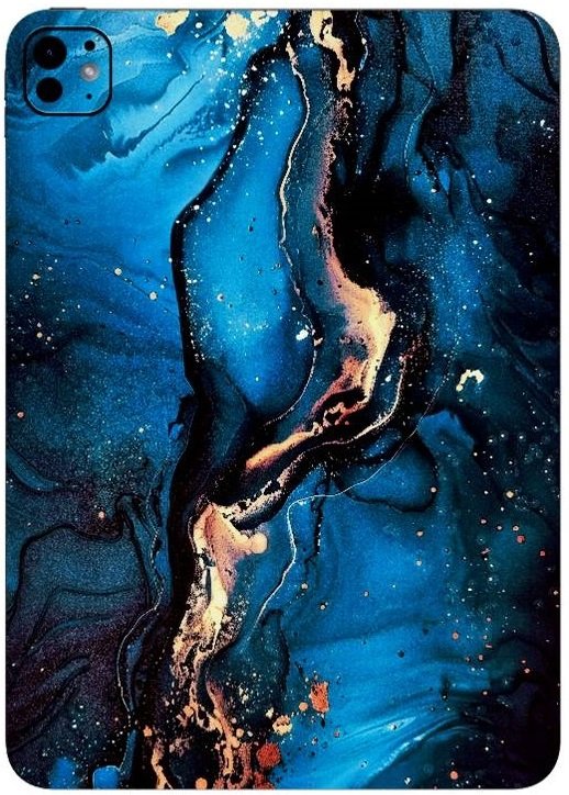 Αυτοκόλλητο Skin Προστασίας Πλάτης iPad Air 11" 2025 Gams Premium Vinyl Skin Back Plate Blue Gold Marble