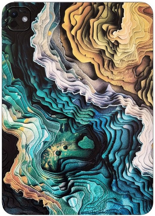 Αυτοκόλλητο Skin Προστασίας Πλάτης iPad Air 11" 2025 Gams Premium Vinyl Skin Back Plate - Topographic (GAMS-VNL-SKIN-TPG-001-089)