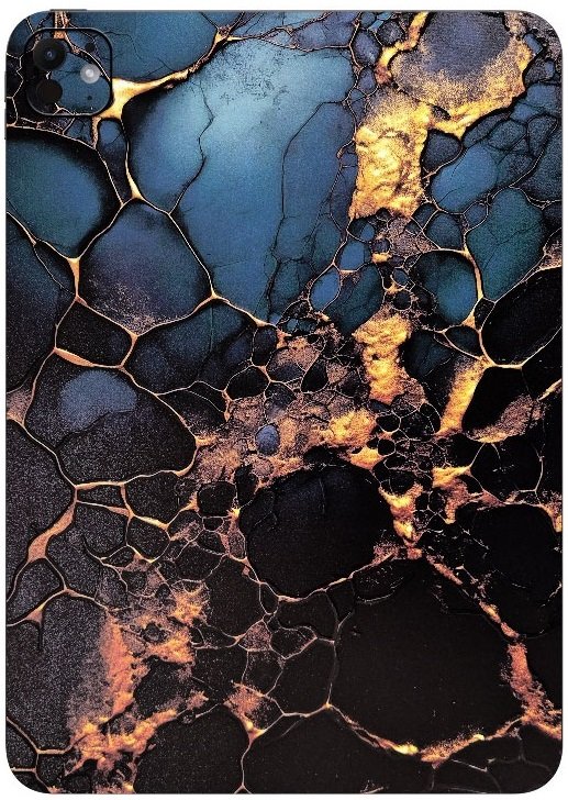 Αυτοκόλλητο Skin Προστασίας Πλάτης iPad Air 13" 2025 Gams Premium Vinyl Skin Back Plate Black Gold Marble
