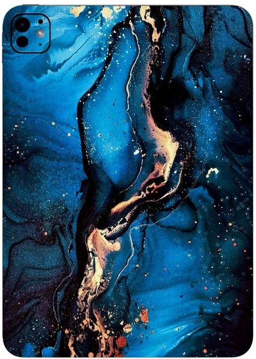 Αυτοκόλλητο Skin Προστασίας Πλάτης iPad Air 13" 2025 Gams Premium Vinyl Skin Back Plate Blue Gold Marble